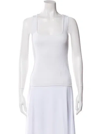 Pre-owned Sézane Square Neckline Sleeveless Top In White