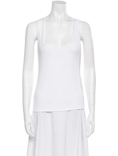 Pre-owned Sézane Square Neckline Sleeveless Top In White