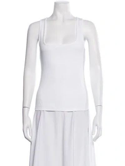 Pre-owned Sézane Square Neckline Sleeveless Top In White