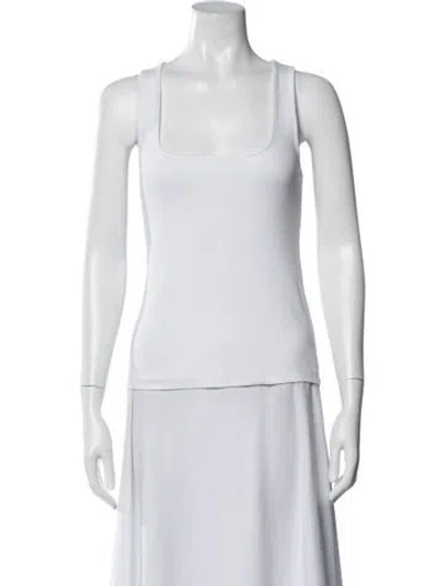 Pre-owned Sézane Square Neckline Sleeveless Top In White