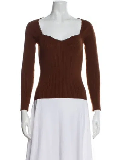 Pre-owned Sézane Square Neckline Sweater In Brown