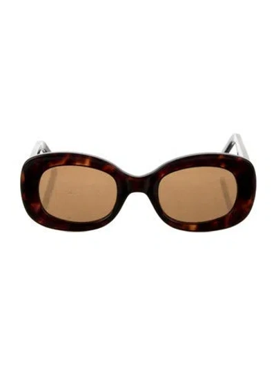 Pre-owned Sézane Square Tinted Sunglasses In Brown