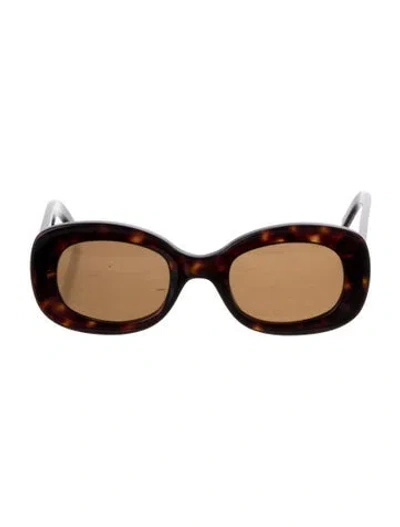 Pre-owned Sézane Square Tinted Sunglasses In Brown