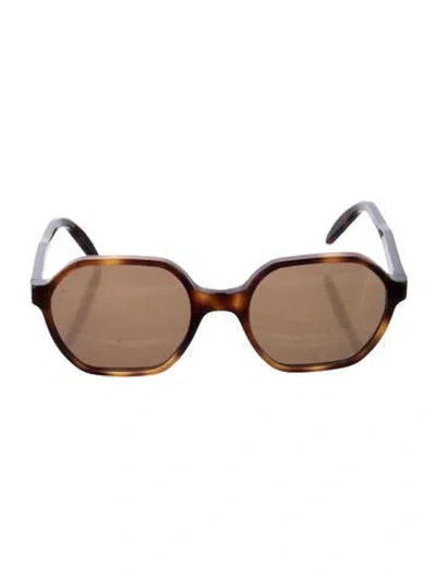 Pre-owned Sézane Square Tinted Sunglasses In Brown