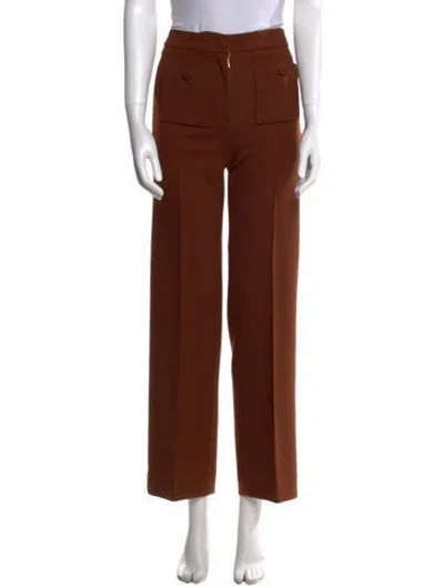 Pre-owned Sézane Straight Leg Pants In Brown
