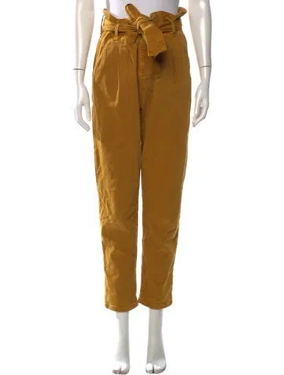 Pre-owned Sézane Straight Leg Pants In Yellow