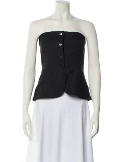 Pre-owned Sézane Strapless Crop Top In Black