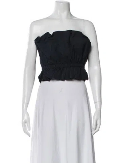 Pre-owned Sézane Strapless Crop Top In Green