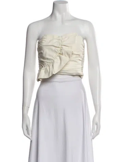 Pre-owned Sézane Strapless Crop Top In Neutral