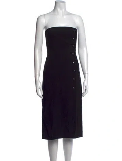 Pre-owned Sézane Strapless Midi Length Dress W/ Tags In Black