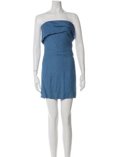 Pre-owned Sézane Strapless Mini Dress W/ Tags In Blue