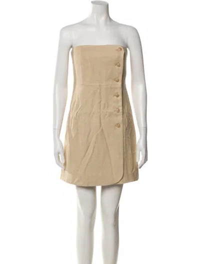 Pre-owned Sézane Strapless Mini Dress W/ Tags In Neutral