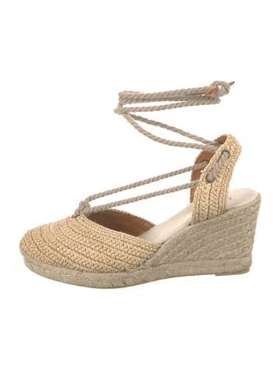 Pre-owned Sézane Straw Slingback Pumps In Neutrals