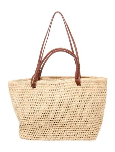 Pre-owned Sézane Straw Tote In Brown/neutrals