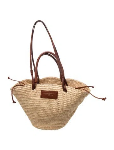 Pre-owned Sézane Straw Tote In Brown/neutrals