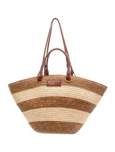 Pre-owned Sézane Straw Tote In Brown/neutrals