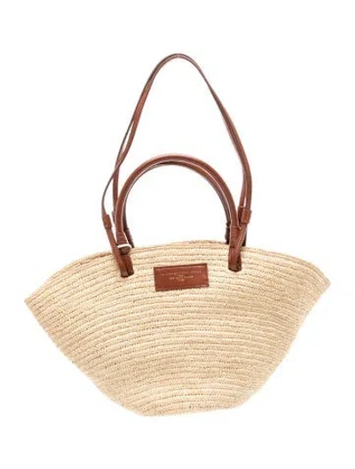 Pre-owned Sézane Straw Tote In Neutral