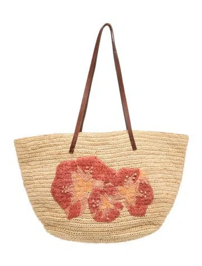 Pre-owned Sézane Straw Tote In Neutral