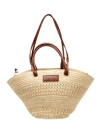 Pre-owned Sézane Straw Tote In Neutrals