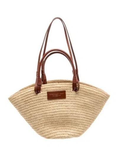 Pre-owned Sézane Straw Tote In Neutrals