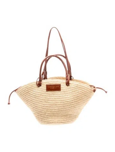 Pre-owned Sézane Straw Tote In Neutrals