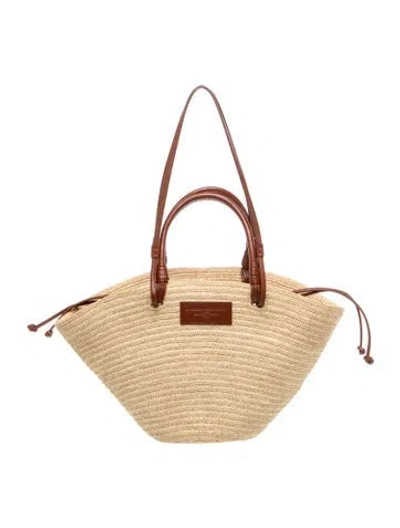Pre-owned Sézane Straw Tote In Neutrals