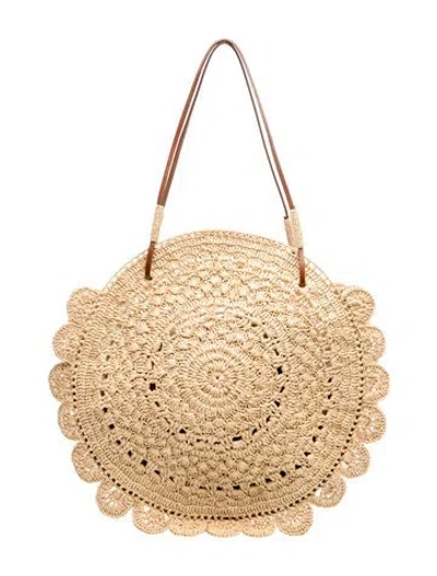 Pre-owned Sézane Straw Tote In Neutrals