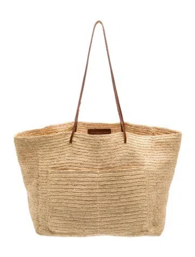 Pre-owned Sézane Straw Tote In Neutrals