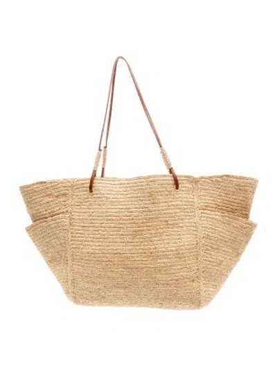 Pre-owned Sézane Straw Tote In Neutrals
