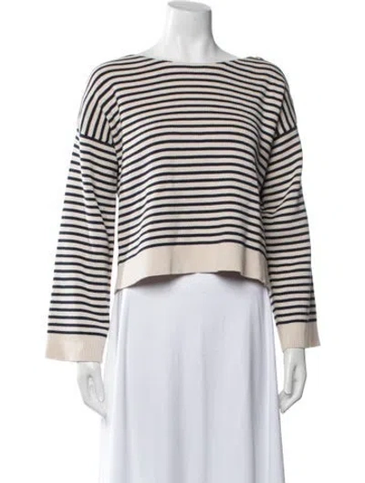 Pre-owned Sézane Striped Bateau Neckline Sweater In Neutrals