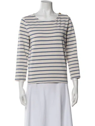 Pre-owned Sézane Striped Bateau Neckline Top