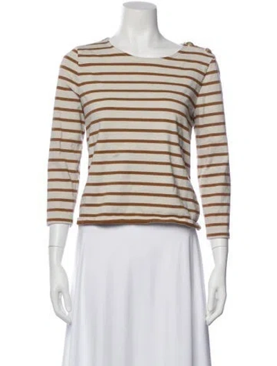Pre-owned Sézane Striped Bateau Neckline Top In Multi
