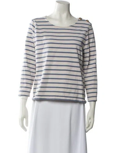 Pre-owned Sézane Striped Bateau Neckline Top In Multi