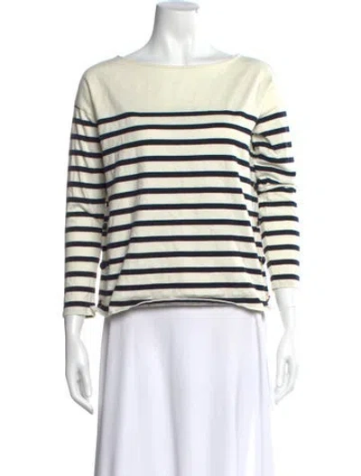 Pre-owned Sézane Striped Bateau Neckline Top In Multi