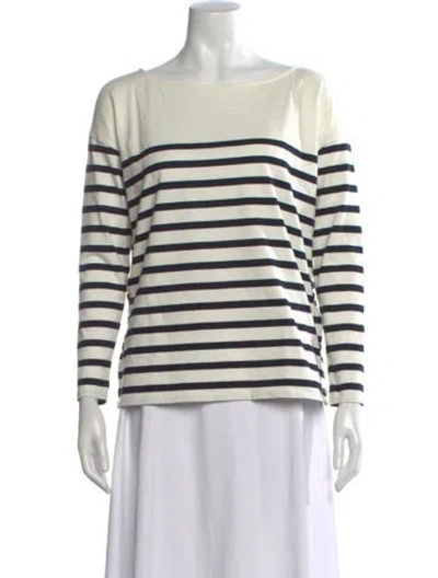 Pre-owned Sézane Striped Bateau Neckline Top In Multi