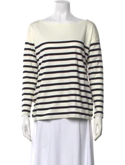 Pre-owned Sézane Striped Bateau Neckline Top In Multi