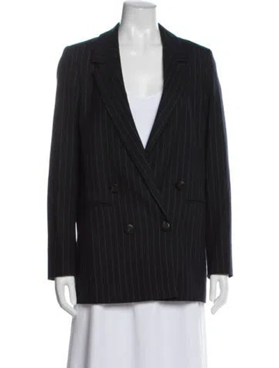 Pre-owned Sézane Striped Blazer In Blue