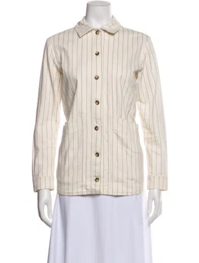 Pre-owned Sézane Striped Blazer In Neutral