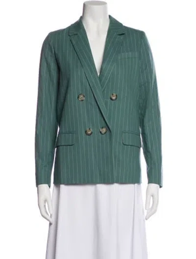 Pre-owned Sézane Striped Blazer W/ Tags In Green