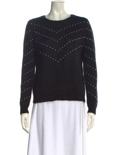 Pre-owned Sézane Striped Crew Neck Sweater In Black