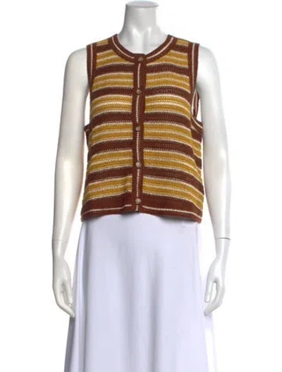 Pre-owned Sézane Striped Crew Neck Sweater In Multi