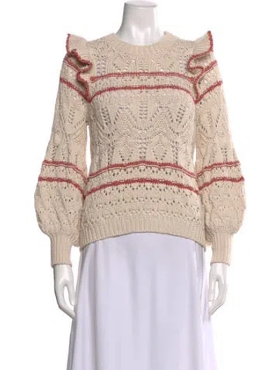 Pre-owned Sézane Striped Crew Neck Sweater In Neutral