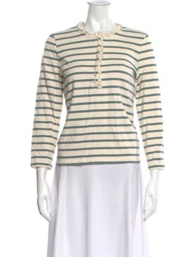 Pre-owned Sézane Striped Crew Neck Sweater In Neutral