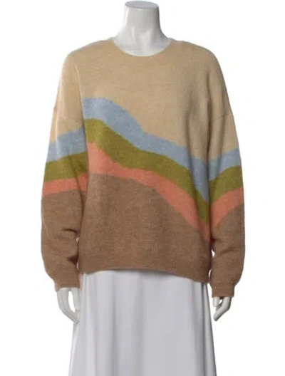 Pre-owned Sézane Striped Crew Neck Sweater In Neutral