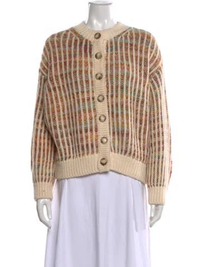 Pre-owned Sézane Striped Crew Neck Sweater In Neutral