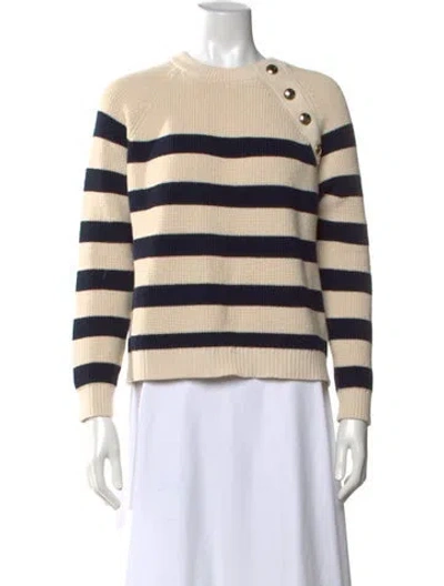 Pre-owned Sézane Striped Crew Neck Sweater In Neutrals