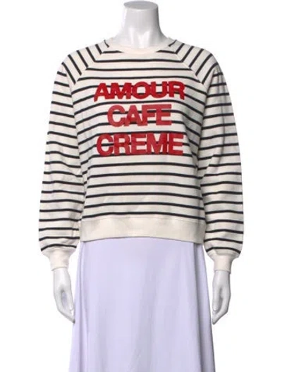 Pre-owned Sézane Striped Crew Neck Sweater In Neutrals