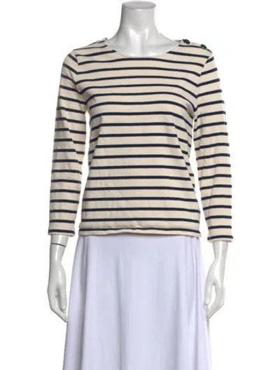 Pre-owned Sézane Striped Crew Neck Sweater In Neutrals