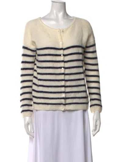 Pre-owned Sézane Striped Crew Neck Sweater In Neutrals