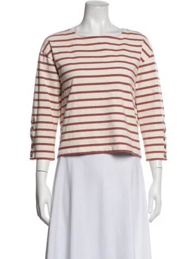 Pre-owned Sézane Striped Crew Neck Sweater In Pink